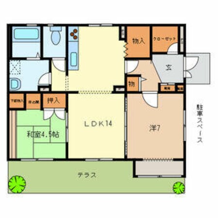 武蔵浦和駅 徒歩19分 1階の物件間取画像